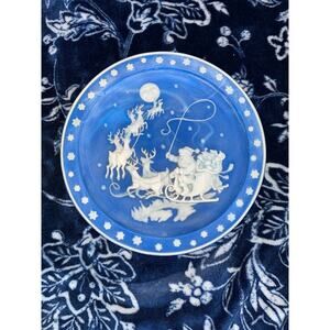 Roger Akers Incolay Stone 1992 Edition Collectors Plate Happy Christmas to All